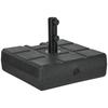 Parasol stand, fillable up to 40 kg, parasol stand with handle, square, parasol holder, black