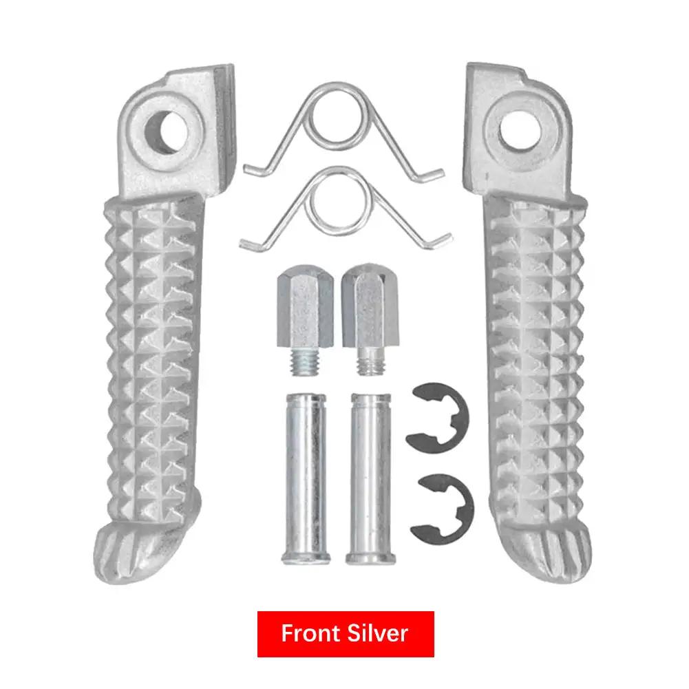 1Pair Motorcycle Footrests Foot Pegs Rear Front Aluminum Silver For Yamaha YZF R1 2002-2020 R6 2003-2020 YZF R6S R1M Accessories