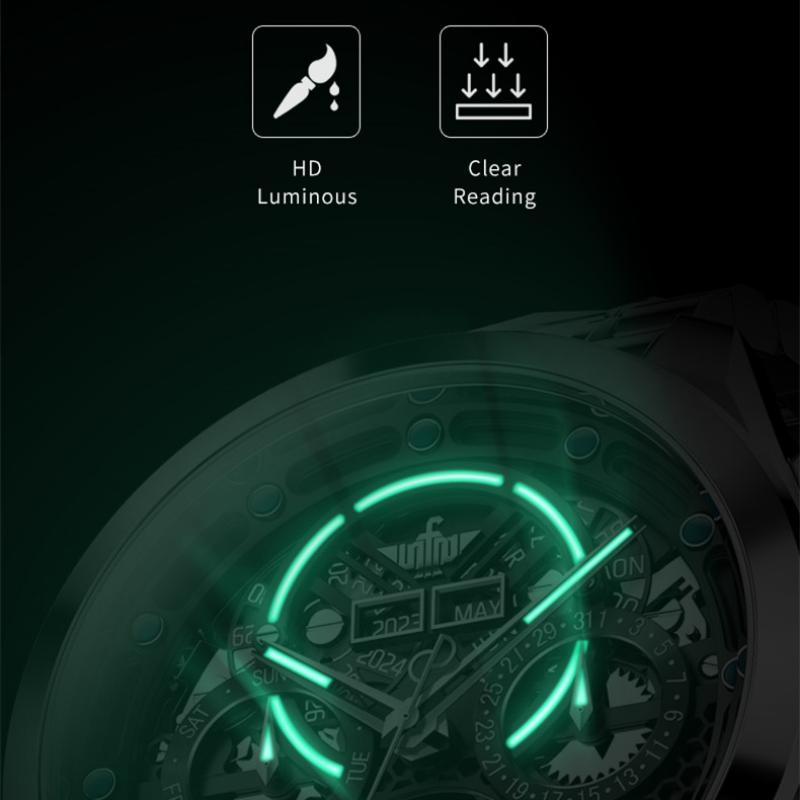 OUPINKE New Business and Leisure Men's Watch Automatic Mechanical Watch Hollow Movement High-end Watch