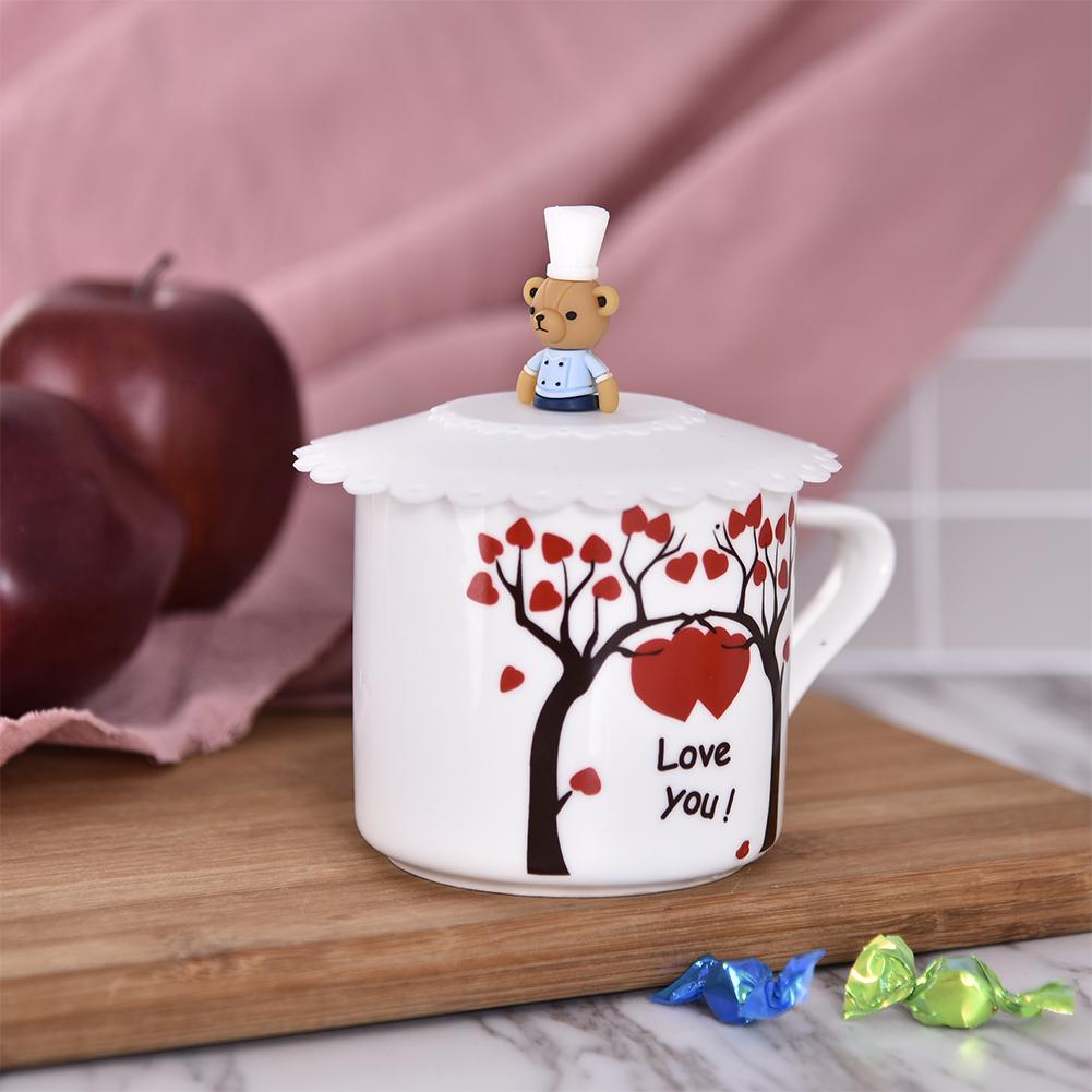 Silicone Leakproof Cup Lids Heat Resistant Reusable Sealed Cover Kitchen Accessories Tea Cup Suction Cup Lid