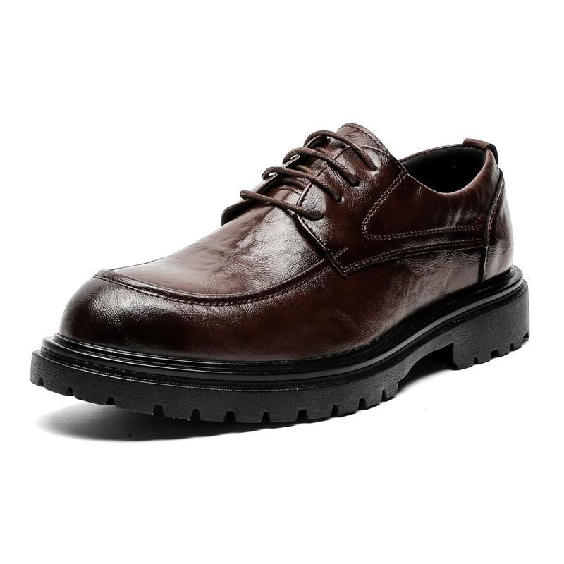 

Чоловічі шкіряні туфлі на м якій підошві, повсякденні, трендові, дихаючі, з круглим носком, зносостійкі, чоловічі туфлі, ділові туфлі 44 коричневий