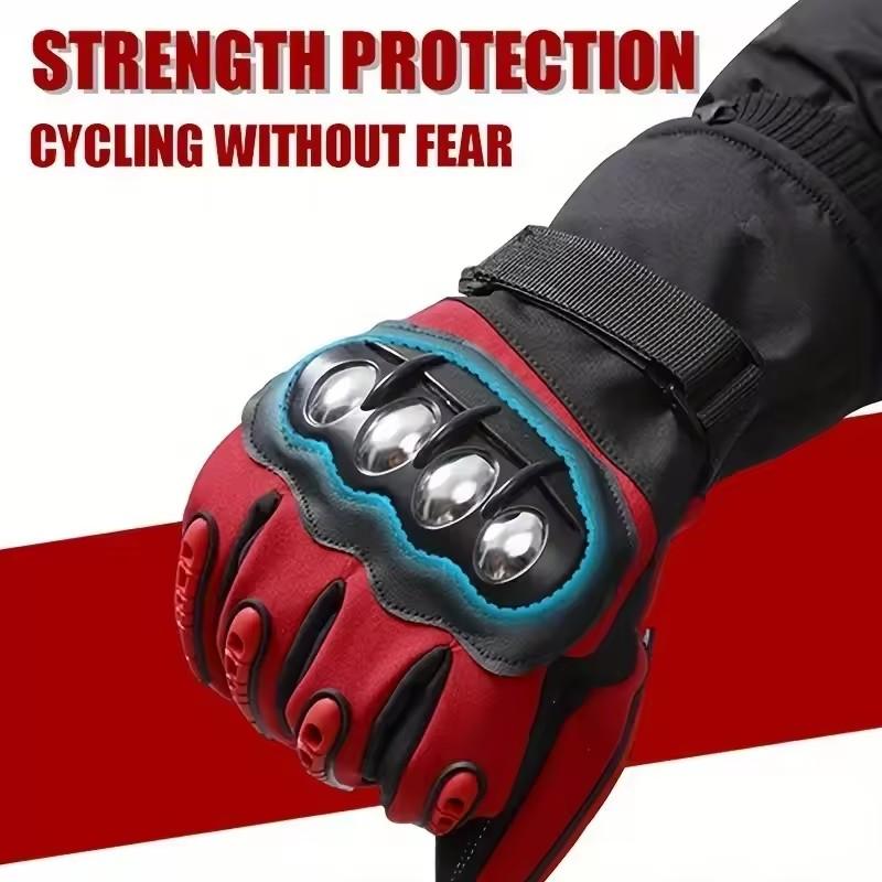 Winter Motorcycle Off-road Riding Full Finger Gloves Men Thick Anti Slip Touch Screen Warm Windproof Glove Outdoor Sports Riding