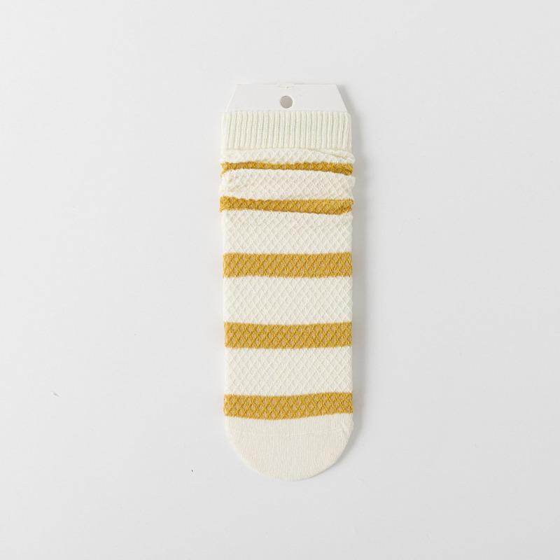 Mid-calf Socks for Girls' School Spring and Summer, Thin Pile Socks, Cotton Wide Straight Socks, Cotton Socks for Girls