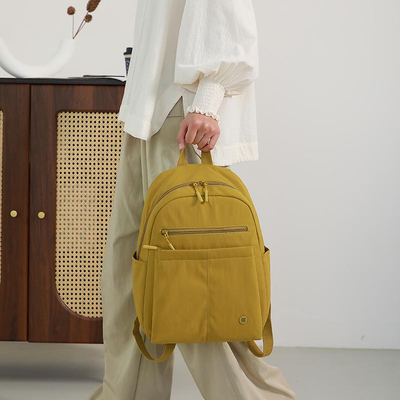 Solid Color Women Backpack Outdoor Student Schoolbag Travel Bag