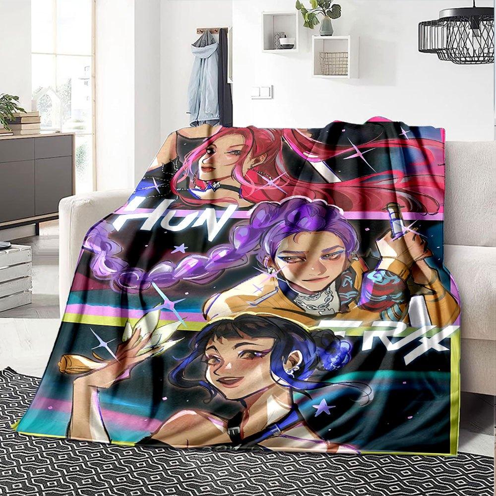 1ks hunter x (11) Měkká hřejivá deka na gauč pro domov, kancelář, cestování, celoroční útulné povlečení, dárek, útulný kancelářský doplněk B1