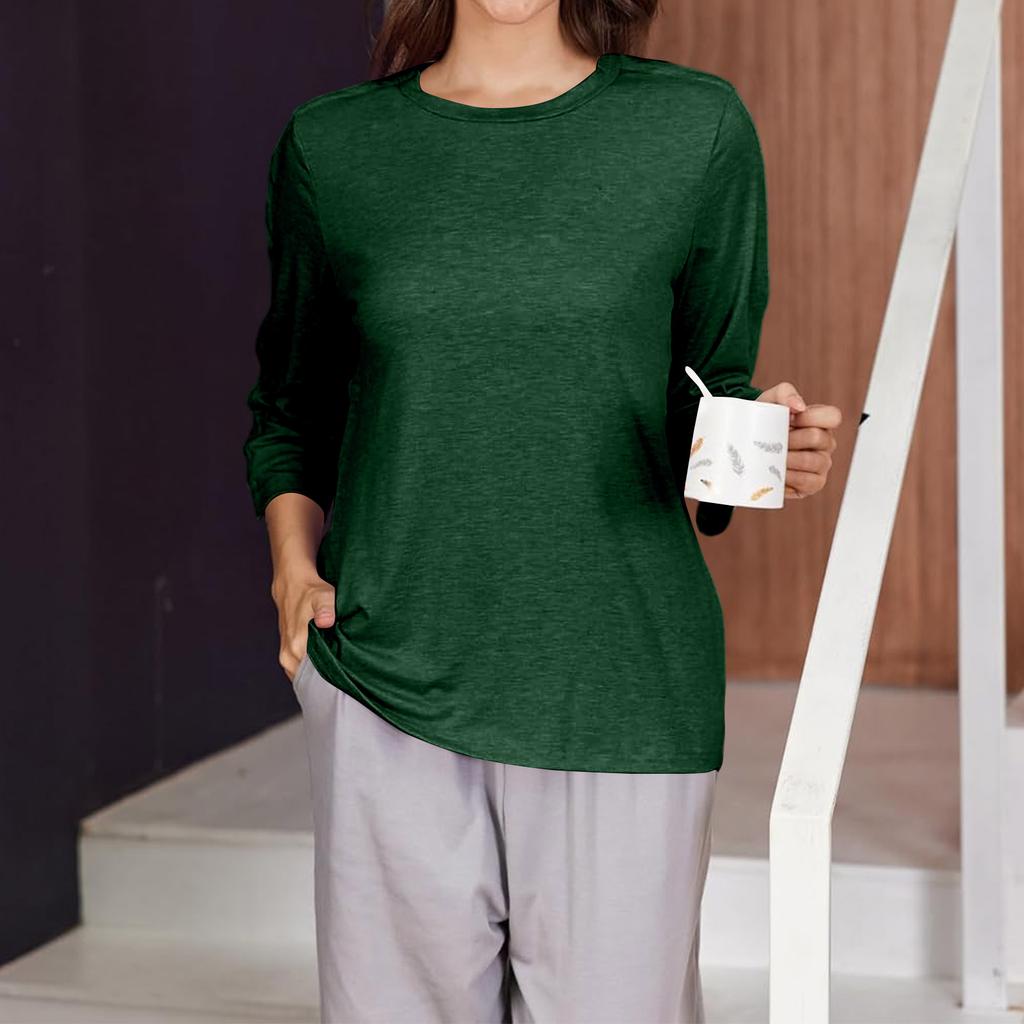 Women’s Adaptive Three Quarter Sleeve Shirt with Away Design for Shoulder or Mobility Assistance Top