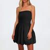 Ladies' Sun Dress Summer Casual Color A-line Strapless Top Dress