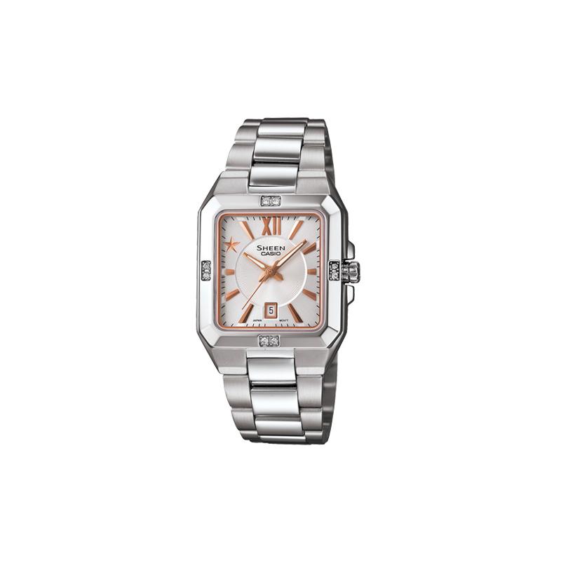 

Casio CASIOSHEEN 50 meters waterproof quartz movement Japanese and Korean watch women s watch silver dial SHE-4501D-7A срібний