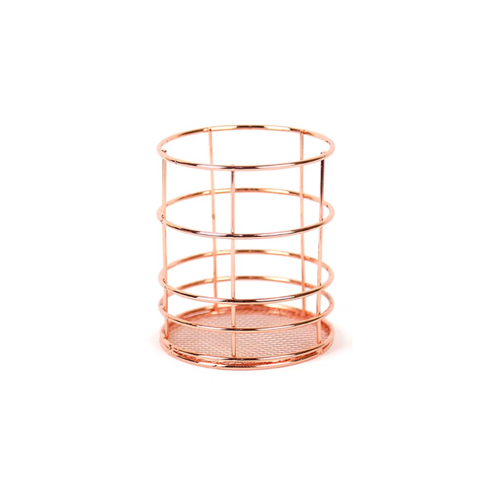 

Корзина-органайзер для макияжа в скандинавском стиле, розовое золото, Iron Art, набор кистей для подводки глаз, чашка для хранения, туалетный столик, косметический органайзер