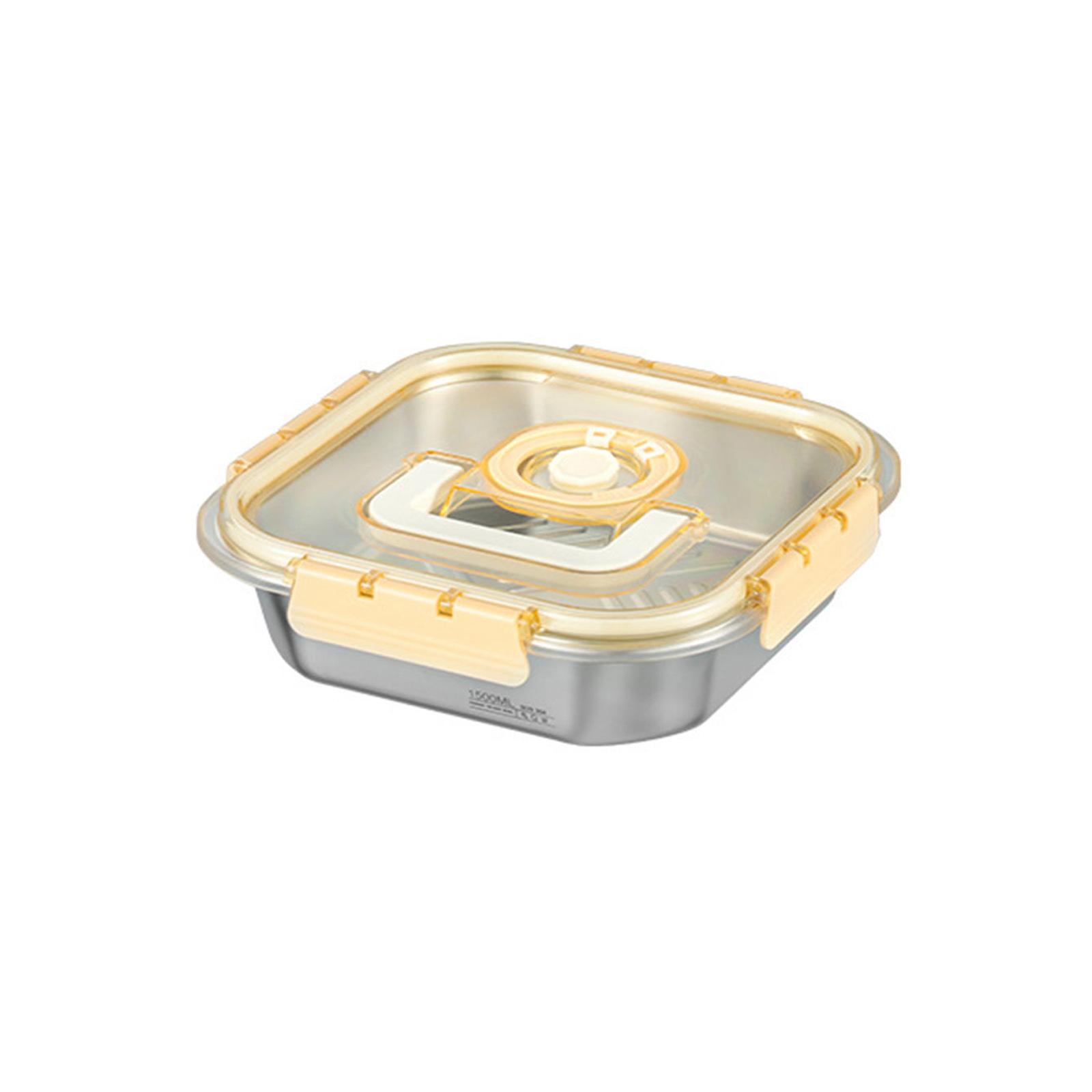 

Большой контейнер для хранения продуктов питания, удобный контейнер для хранения продуктов из нержавеющей стали, чехол для свежести для повседневного использования 10 жёлтый