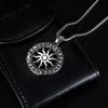 Vintage słońce bóg Apollo naszyjnik moda okrągły Nordic ze stali nierdzewnej Viking Rune naszyjnik mężczyźni biżuteria Amulet prezent