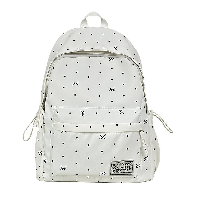 Schoolbag Schoolbag Junior High School Girls Girl Heart Atmosphere Polka Dot Bow Versatile High Value Female Student Backpack High School