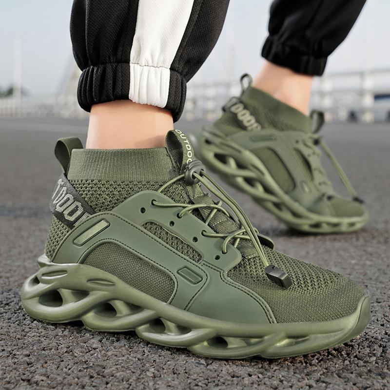 High Top Knit Sneakers For Men Blade Shoes Platform Men's Running Shoes Breathable Outdoor Sports Shoes Men zapatillas de hombre