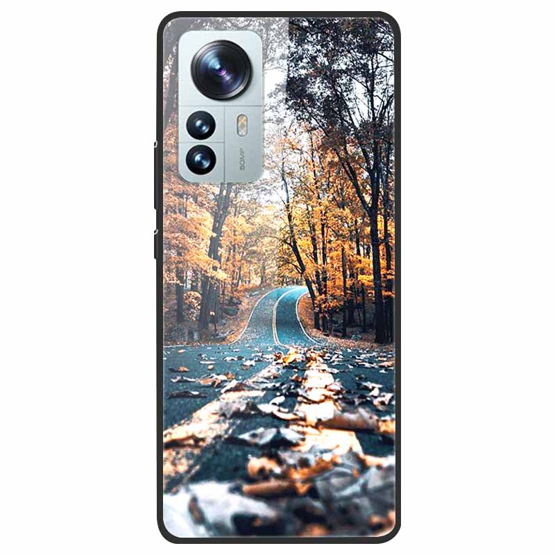 Tempered Glass Case For Xiaomi 12 Pro Cover Hard Shockproof Cases for Xiaomi Mi 12X 12 Lite Pro Funda 12Pro Coque Luxury Wolf