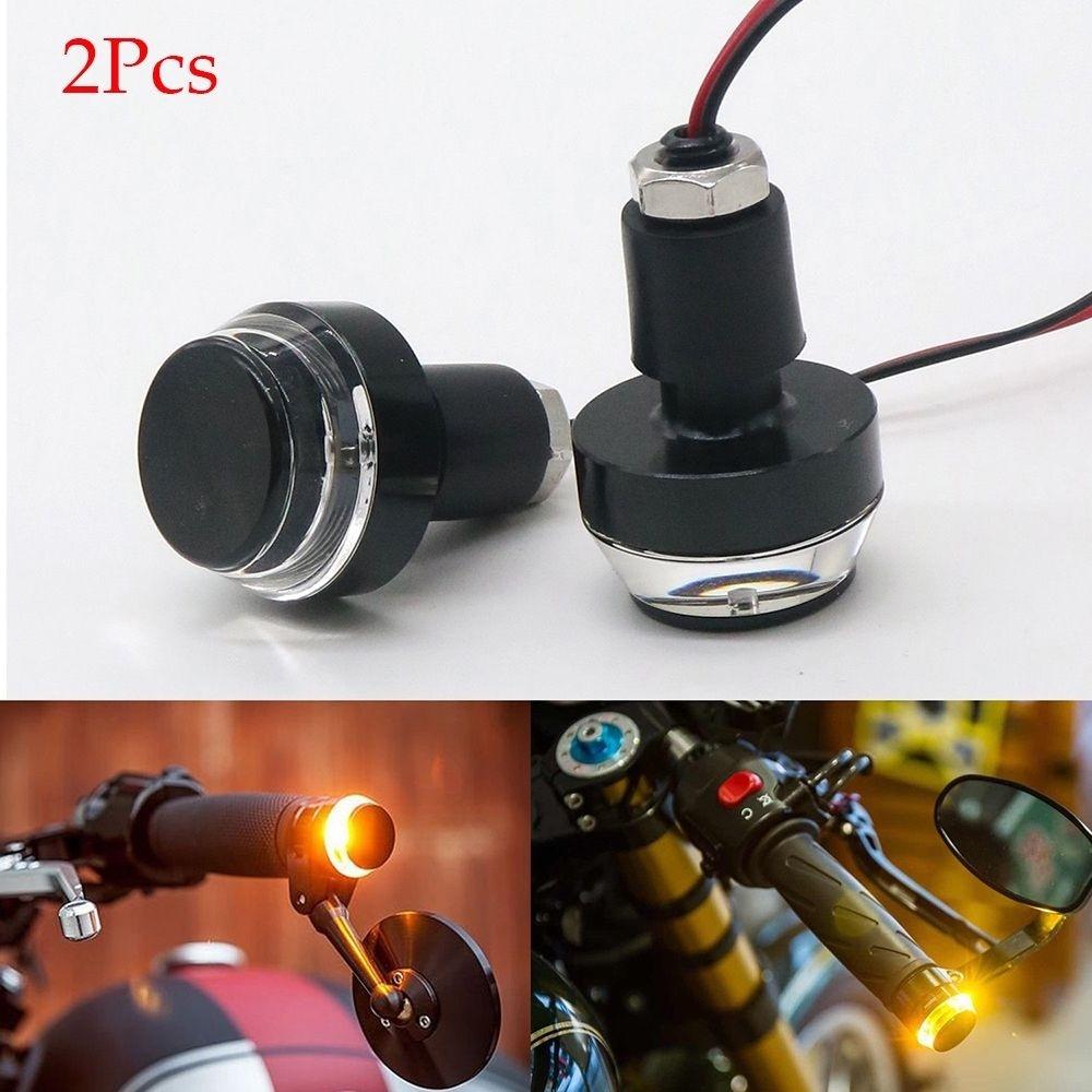 Nuovo 1 paio impermeabile moto bici LED indicatori di direzione lampeggiante indicatore di luce ambra lampadina lampada laterale barra E