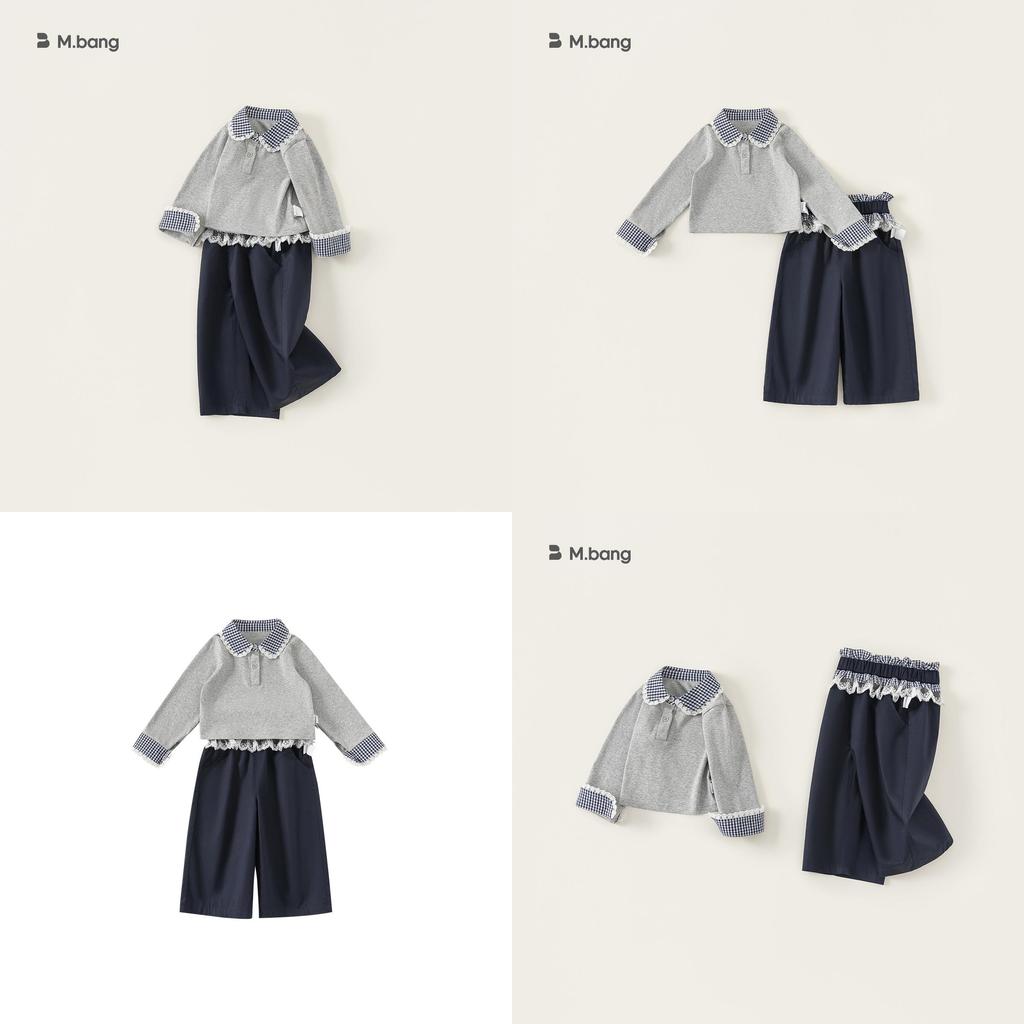 Girl Spring Dress Up Kids Cotton Long Sleeve Suit With Lace Trim For Ages 3 To 8
