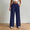 Women’s Fashion Loose Fit Elastic High Waist Drawstring Pocket Sports Casual Pants for Daily Wear and Activities