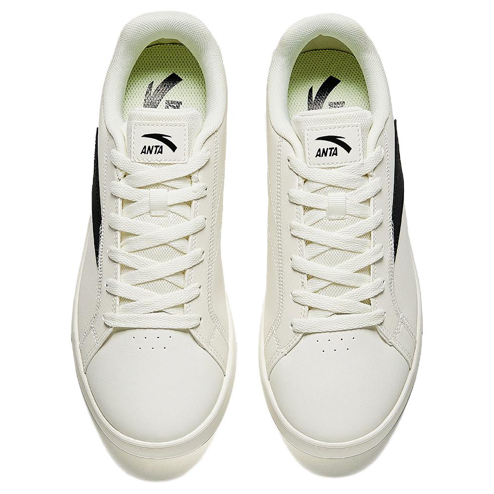 New Anta Anti Slip Wear Resistant Low Top Skateboard Shoes Men's White Black 112338062S-3