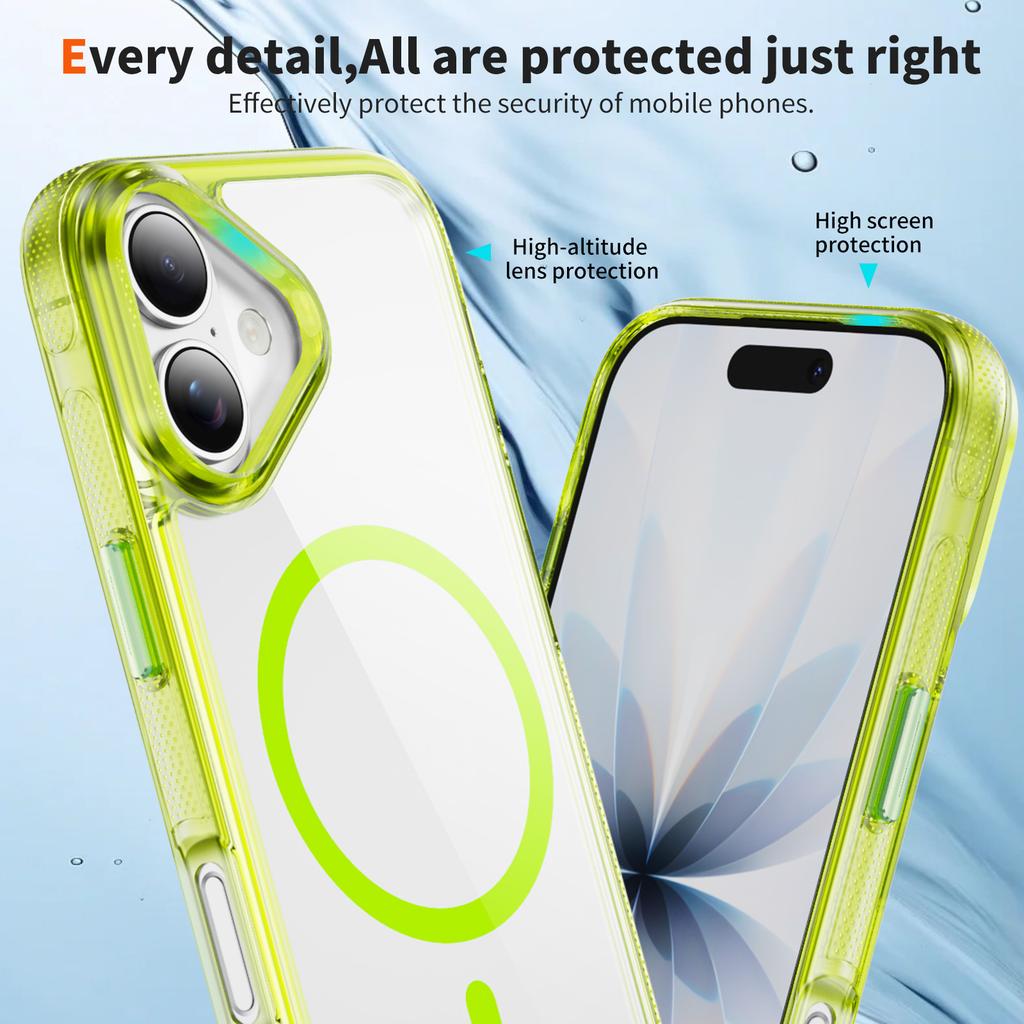 Case for 17 16 15 14 13 12 Pro Max Transparent Magnetic Protective Cover Full Coverage Wireless Charging Shock Proof Tough Shell