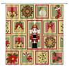 Christmas Nutcracker Shower Curtain, Christmas Tree Snowman Bathroom Curtain Decoration Set With Hook Fabric Christmas Gift
