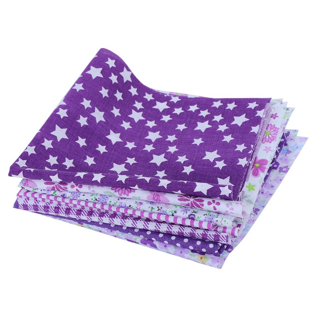 7Pcs 50x50cm Purple Floral Cotton Fabric Cloth for DIY Craft Sewing Scrapbooking Quilting Kit