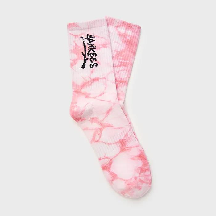 MLB Tie-Dye Lettering Long Socks NY (Ptn.Pink)