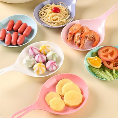 Koreanisches Handgericht Mode Weiß Mit Griff Großes Löffeltablett Pommes Frites Gebratenes Huhn Snackteller Obst Dessert Kuchenplatte Neu