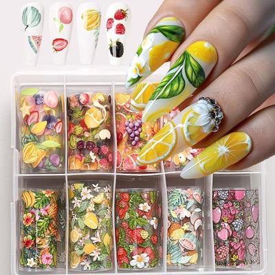 Slider Fruit Nail Art Foil Stickers Starry Sky Paper Nail Art Supplies Manicure Decoration