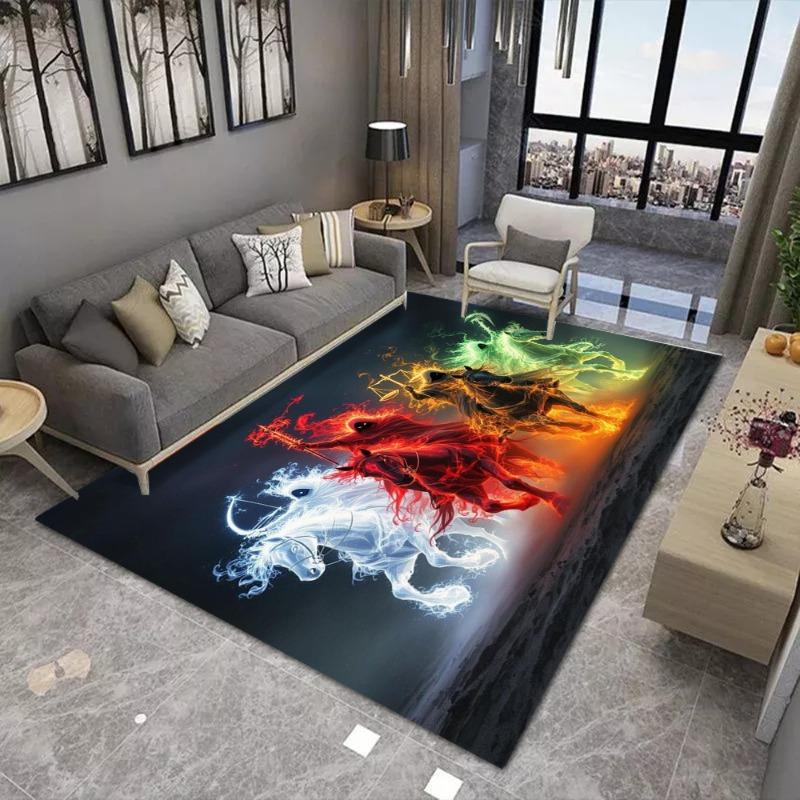 Scythe of Death Printing Large Area Rug Non-Slip Wear-resistant Carpet for Living Room Bedroom Soft Floor Mat Home Decor Fashion