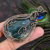 Natural Indian Moss Agate Gemstone Copper Wire Wrap Gift Pendant 3.35 Z3R27