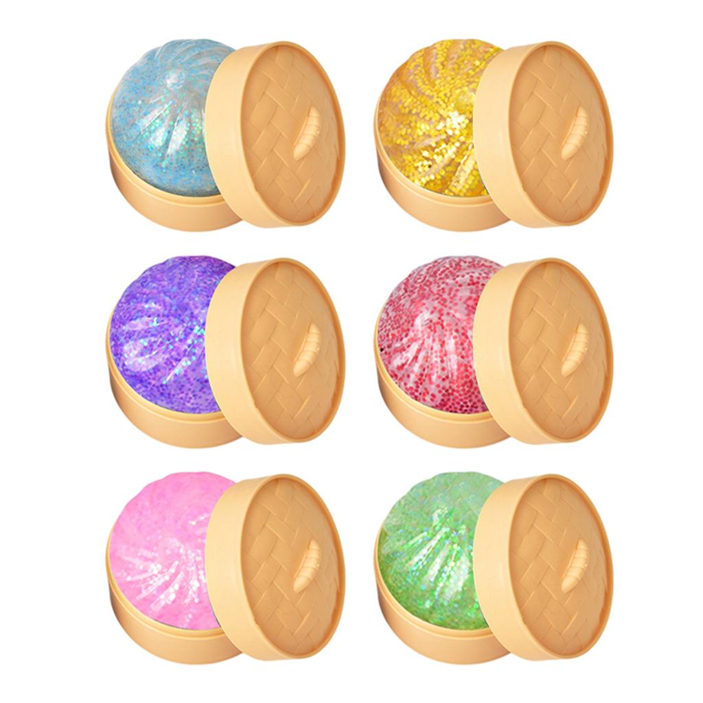 Dumplings Glitter Dumpling Toy Cute Dumplings Squishiest With Steamer Box Stress & Anxiety Toys For Kids & Skateboard