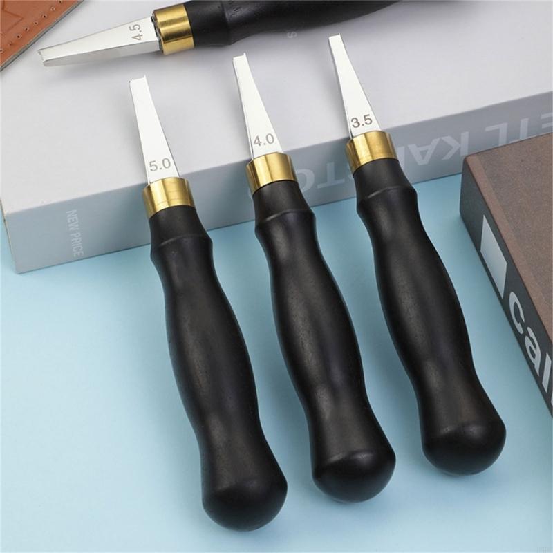 2.0 2.5 3.5 4.5 5.0mm Leather Edges Crafting Tool Leather Edges Creaser with Handle Leather Craft Tool