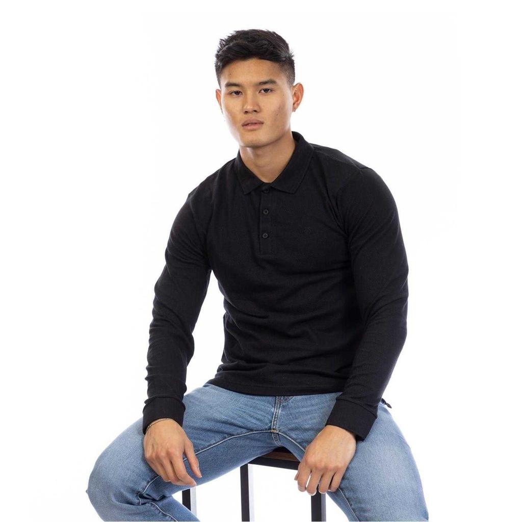 Peter Werth Mens Embroidered Long-Sleeved Polo Shirt