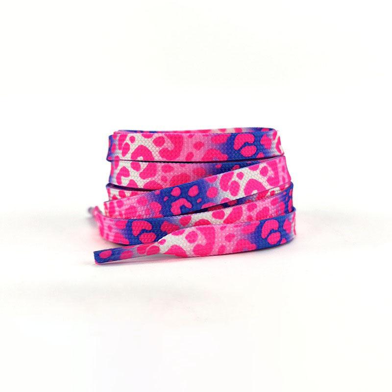 Fashion Flat Shoelaces for Sneakers Color Leopard Print Tie-dye Gradient Shoelace Rope Men Women for AF1 AJ1 Canvas Shoe Laces