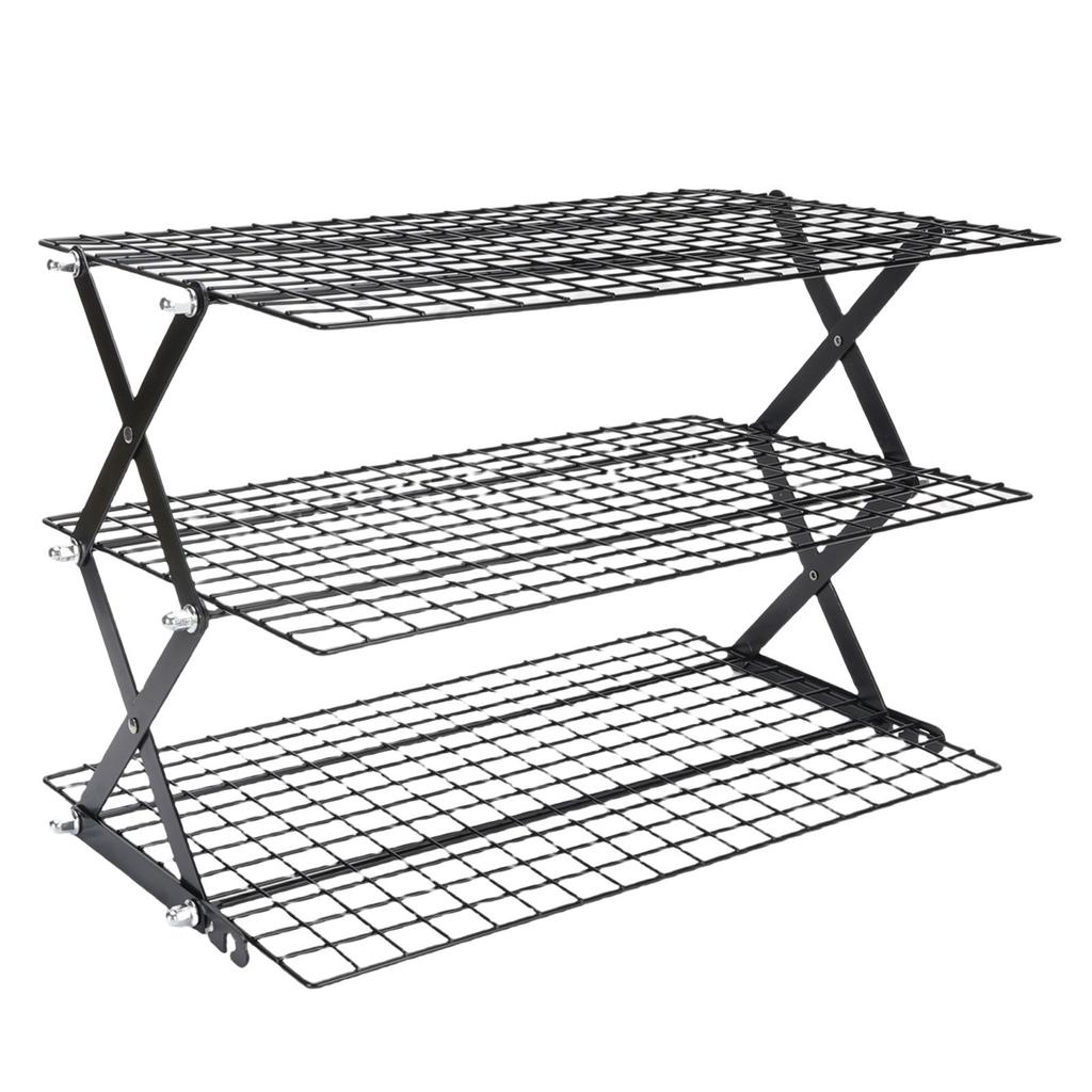 Kitchen Countertop Storage Rack Foldable Stainless Steel Space Saving Shelf for Drying Food