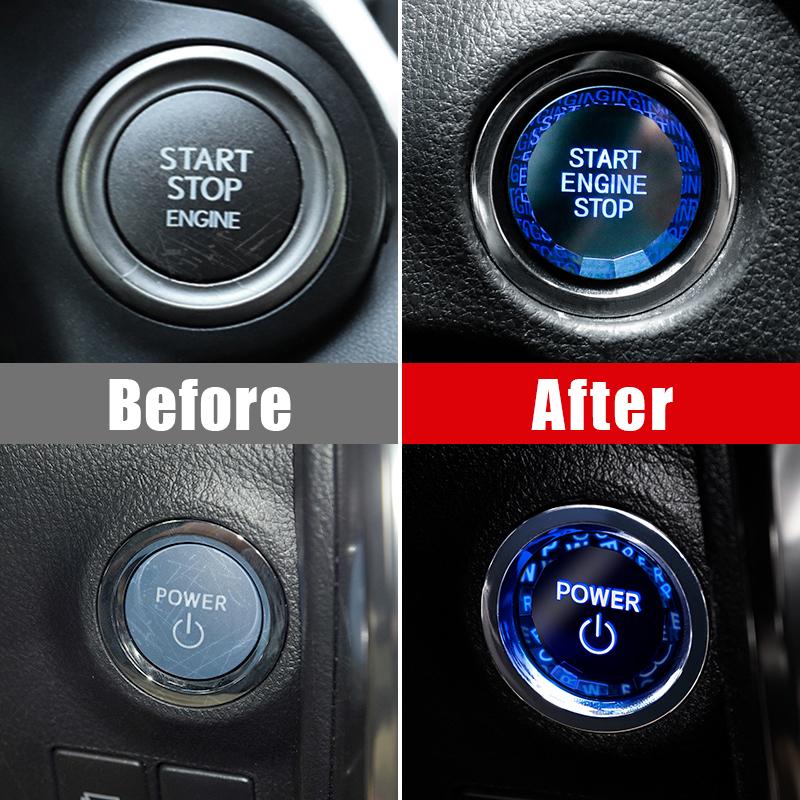 For Toyota RAV4 XA50      2024 RAV 4 Hybrid Car Engine Push Start Stop Button Ring Cover Trim Sticker