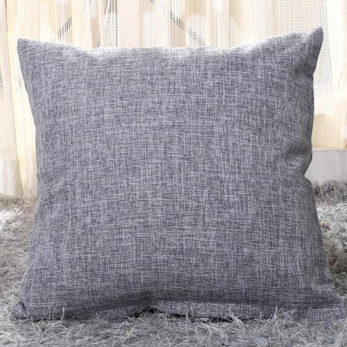 Pillow Case Home Decoration Salon Cushion Cover 50X50 Solid Pillowcase with Zipper Cotton Linen for Sofa Car Chair 45x45 40X40