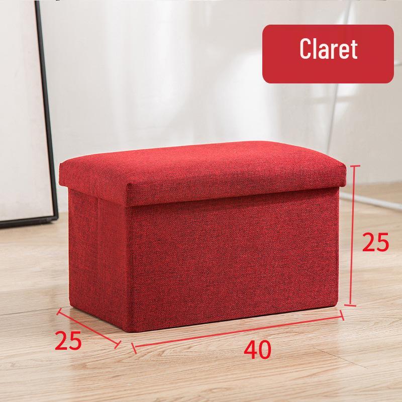 Cross-Border Cotton and Linen Folding Storage Stool: Dustproof Organizer for Shoes and Seating