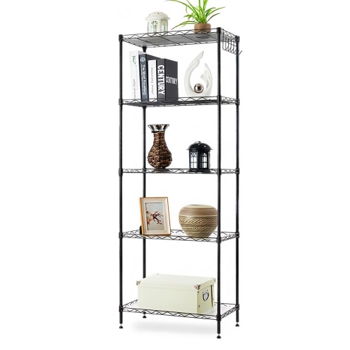 Geegood Steel Rack, Multi-Purpose Metal Rack for Kitchen Storage, Indoor Shelving, and Balcony Organization, Rust-Resistant, Adjustable Height, Easy A