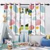Wildflowers Floral Green Plants Window Curtains Blackout Washable Polyester Fabric Bedroom Living Room Home Decor Curtain 2 Pcs