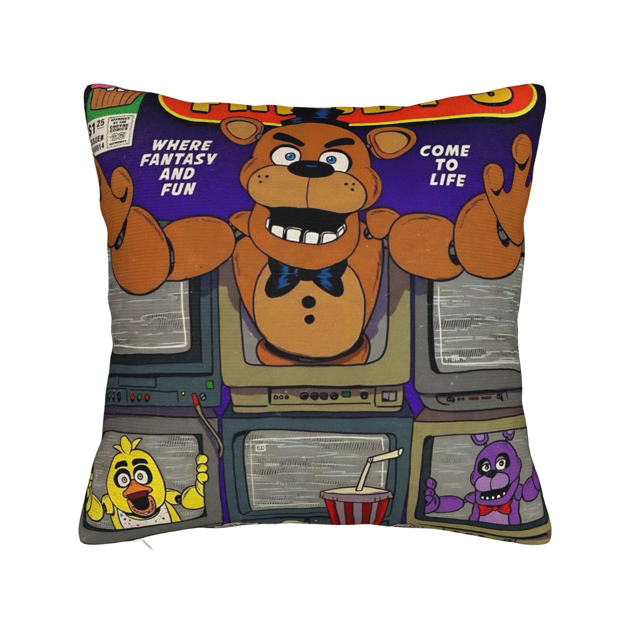 

FNAF At Freddys Pillow Cover Accessories Soft Cushion Cover Decorations Pillow Case Cover Bedroom Multi Size 12x12Inch