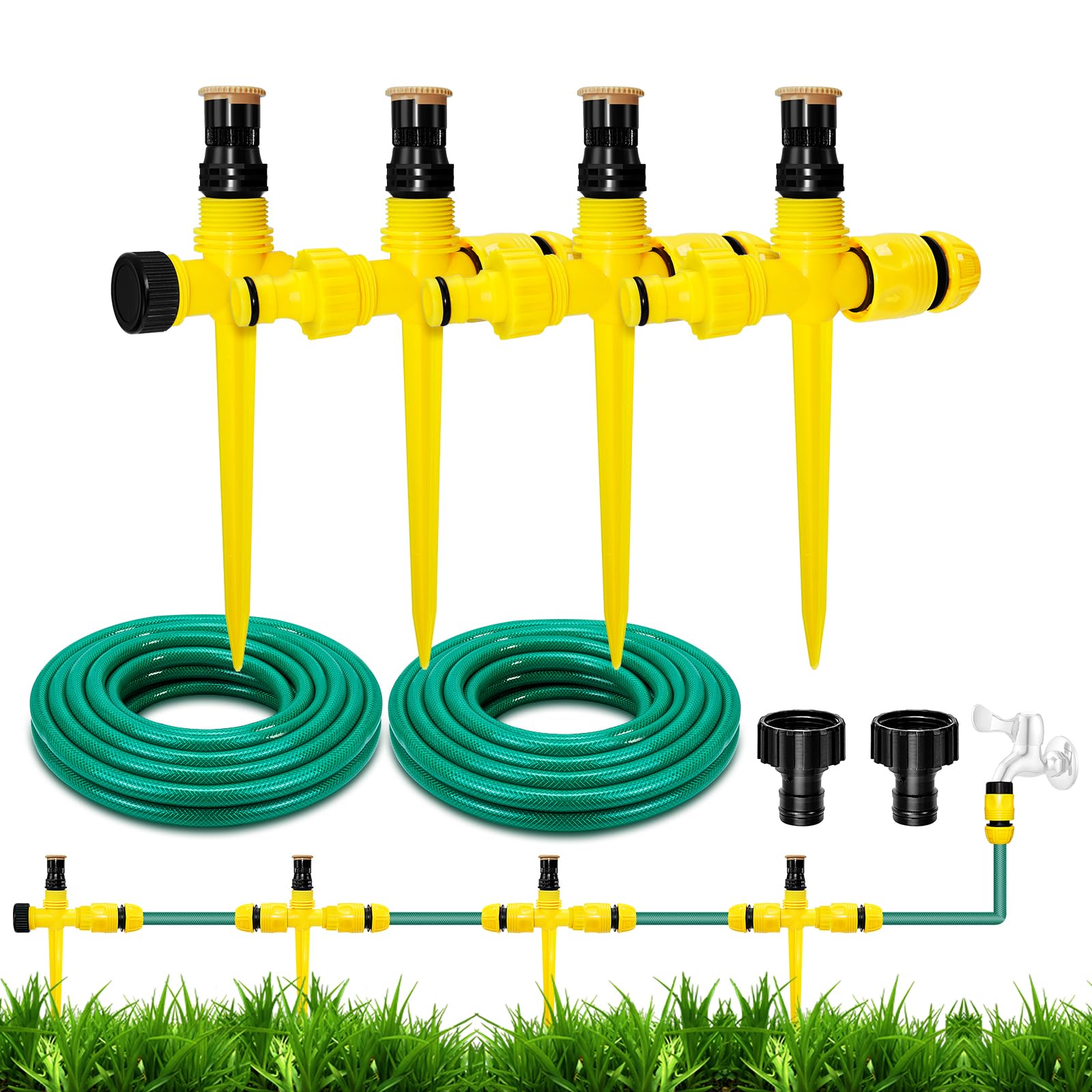 

UCINNOVATE Garden Rotating Lawn Sprinkler with Adjustable 16m Irrigation Hose Large Area Coverage Irrigation Dripper for Flower High Landscape and