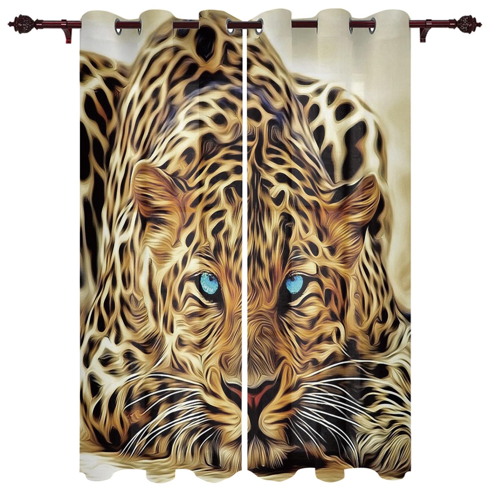 Леопард Африка Животные Оконные Шторы Домашний Декор Гостиная Шторы Кухонные Шторы — фото 10
