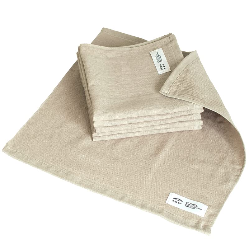 Transparan Gauze Hand Set of Senshu Cotton Japanese-Made Towels, 6, Towels, Large, Quick-Drying, Absorbent, Thin, 100% (Sand Beige)