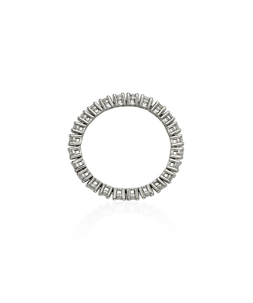 Begins [Silva925] Bb Tennis Chain Ring White
