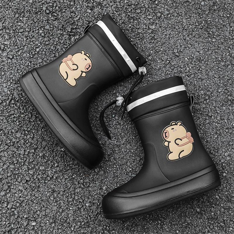 Rain shoes new water boots children's non-slip rain boots women's waterproof velvet water shoes short non-slip water boots women