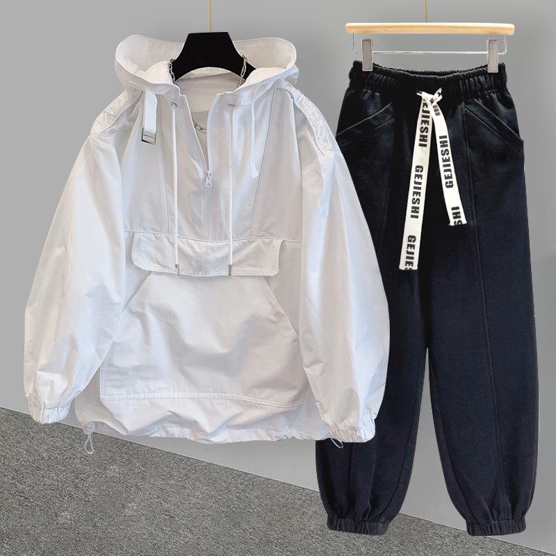 Set Hanorac Windbreaker Patchwork Streetwear Stil Coreean pentru Bărbați