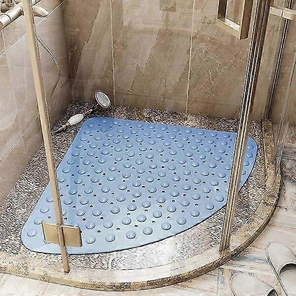 Bathroom Non-slip Mat, Strong Suction Cups Quick Drainage, 54x54cm Blue 1 Piece, Bathtub Anti-slip Mat