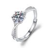 Mossanite Ring For Women Instagram-inspired Style Adjustable Open Band Luxury High-end Zirconia Ring