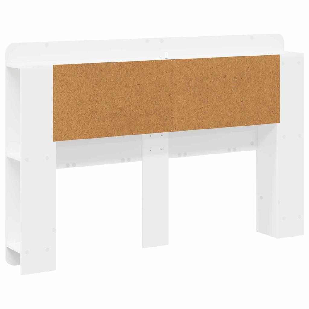 Headboard Cabinet with Storage White Engineered Wood